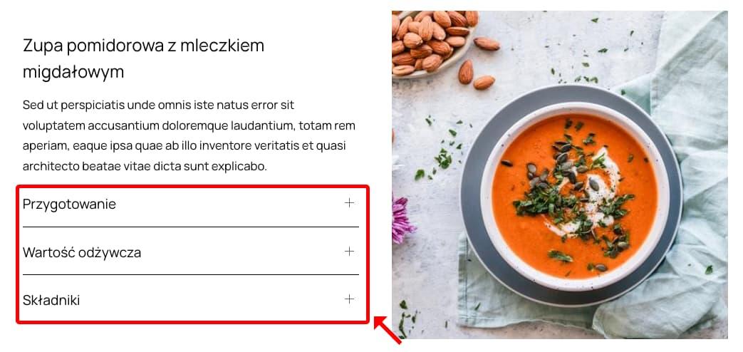 akordeon na stronie internetowej